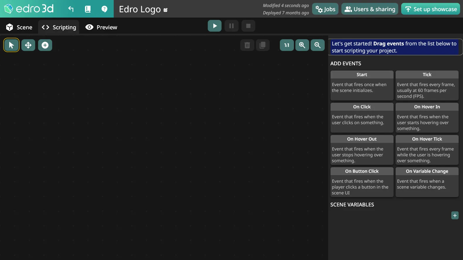 Scripting tab overview